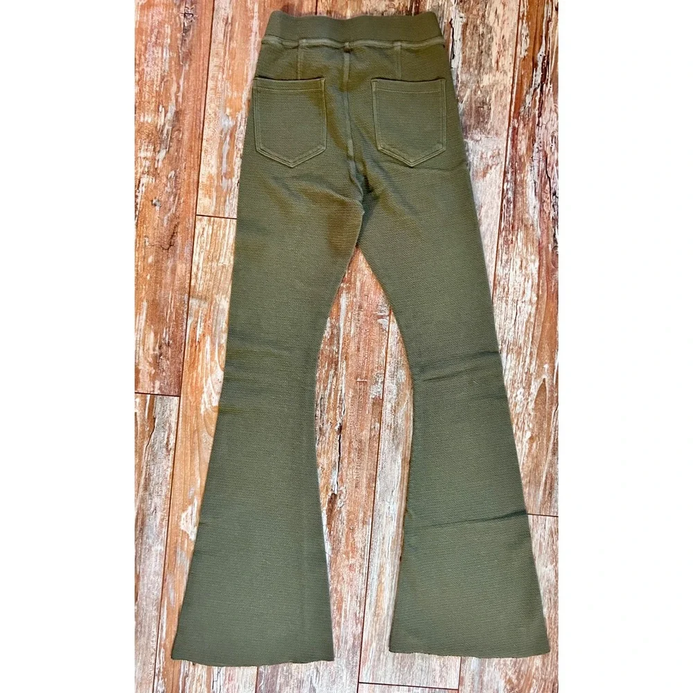 OFFLINE by Aerie Ribbed Flare Leggings and Corset Crop Top Set Olive Green Small